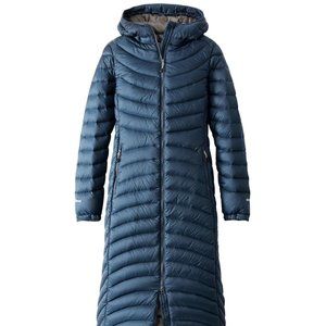 LL Bean UL 850 Down Coat, Long, XS, Mariner Blue